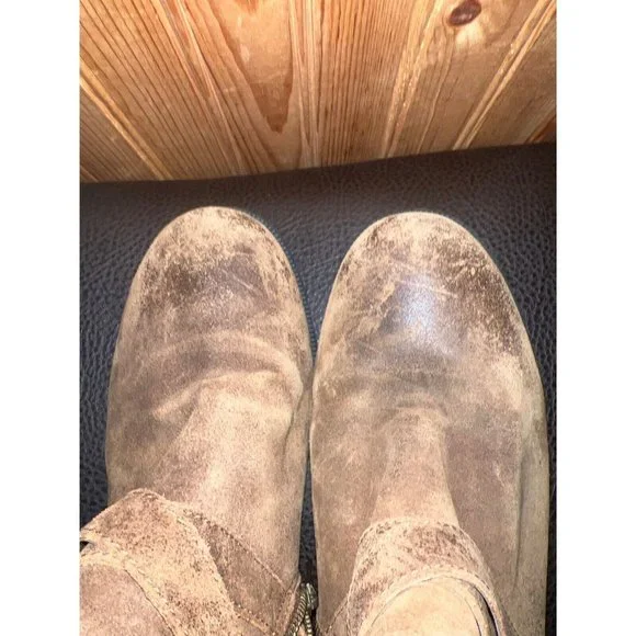 UGG Benson II Brown Leather Side Zip Wool Lined Ankle Boots Women’s Size 8 - Picture 3 of 14